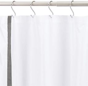 img 3 attached to 🚿 Amazon Basics Dark Grey Hotel Stitch Shower Curtain - 72 Inch