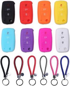 img 2 attached to 🔑 Red Silicone Key Case Cover & Key Chain for Volkswagen VW POLO Tiguan Passat B5 B6 B7 Golf EOS Scirocco Jetta MK6 Octavia SKODA SEAT - Enhanced Protection