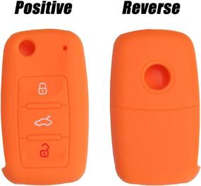 img 3 attached to 🔑 Red Silicone Key Case Cover & Key Chain for Volkswagen VW POLO Tiguan Passat B5 B6 B7 Golf EOS Scirocco Jetta MK6 Octavia SKODA SEAT - Enhanced Protection