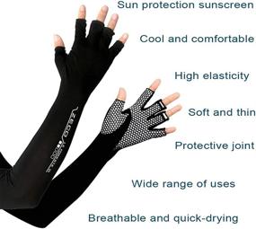 img 3 attached to HODORPOWER Protection Sleeves Fingerless Compression Outdoor Recreation in Outdoor Clothing