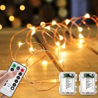 🌟 svarog 2 packs led string lights with remote control, battery operated fairy lights, 16ft 50led waterproof copper wire starry fairy light for bedroom wedding party xmas festival decoration - warm white логотип