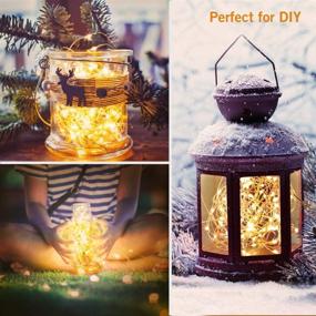 img 2 attached to 🌟 Svarog 2 Packs LED String Lights with Remote Control, Battery Operated Fairy Lights, 16ft 50LED Waterproof Copper Wire Starry Fairy Light for Bedroom Wedding Party Xmas Festival Decoration - Warm White