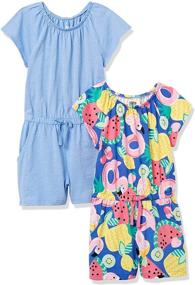 img 2 attached to 👧 Spotted Zebra Girls' Clothing Set: 2 Pack Short Sleeve Rompers