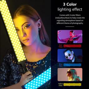 img 1 attached to Улучшите свою фотографию с помощью Неуэр 3 Пакетов 2,4 ГГц Светодиодный световой палочка Фотографический осветительный комплект - Пульт дистанционного управления с диммером 3200k-5600K 21 Вт CRI 95 с кронштейном, 3 цветовыми фильтрами и сумкой