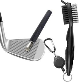 img 4 attached to Gzingen Golf Tool Set: Ultimate Groove Sharpener and Retractable Club Brush for Wedges & Irons - Complete Re-Grooving and Cleaning Kit for Golfers!