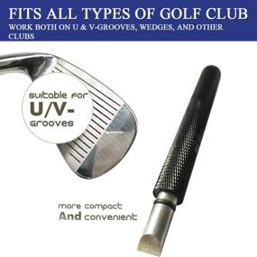 img 2 attached to Gzingen Golf Tool Set: Ultimate Groove Sharpener and Retractable Club Brush for Wedges & Irons - Complete Re-Grooving and Cleaning Kit for Golfers!