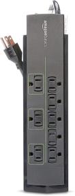 img 3 attached to 💡 Amazon Basics 8-Outlet Power Strip Surge Protector - 4,500 Joule, 6-Foot Cord, Black/Green