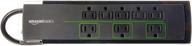 💡 amazon basics 8-outlet power strip surge protector - 4,500 joule, 6-foot cord, black/green logo