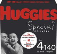 huggies special delivery: hypoallergenic baby diapers size 4, 👶 140 ct - the safest and softest diaper for sensitive skin! logo