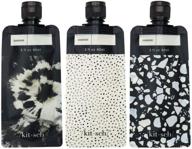 🧳 kitsch ultimate travel bottles set: tsa approved travel containers for carry-on - 3pcs (black & ivory) logo