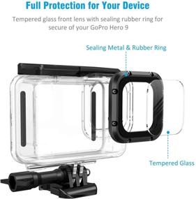 img 2 attached to 📸 FINPAC Waterproof Housing Case for GoPro Hero 10/Hero 9 Black – 60M/196FT Underwater Diving Protective Sleeve with Touch Panel, Bracket & Accessories