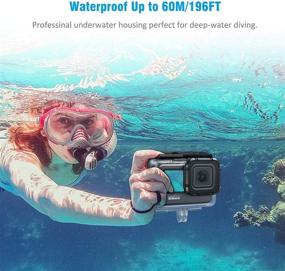 img 3 attached to 📸 FINPAC Waterproof Housing Case for GoPro Hero 10/Hero 9 Black – 60M/196FT Underwater Diving Protective Sleeve with Touch Panel, Bracket & Accessories