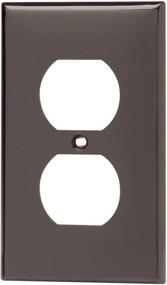 img 1 attached to 🔌 Leviton 80703 Brown 1-Gang Duplex Device Receptacle Wallplate - Standard Size & High-Quality Thermoplastic Nylon