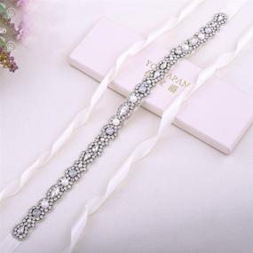 img 3 attached to ULAPAN Wedding Silver Rhinestones Diamond Women's Accessories in Belts