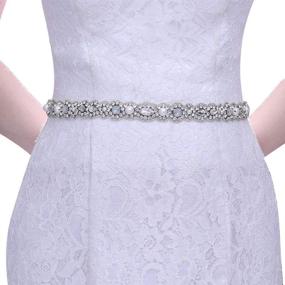 img 4 attached to ULAPAN Wedding Silver Rhinestones Diamond Women's Accessories in Belts
