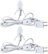 🔌 ul listed white accessory cord with clear light bulb - 6 feet, on/off switch plugs, ideal for holiday decorations & craft projects - 2 pack логотип