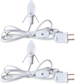 img 4 attached to 🔌 UL Listed White Accessory Cord with Clear Light Bulb - 6 Feet, On/Off Switch Plugs, Ideal for Holiday Decorations & Craft Projects - 2 Pack