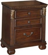 📦 ashley leahlyn traditional 2 drawer nightstand, warm brown, 25"w x 16"d x 28"h (b526-92), signature design logo