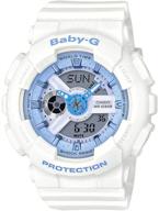 casio baby g ba110be-7a женские белые резиновые кварцевые спортивные часы логотип