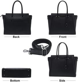 img 1 attached to 👜 Black 17 Inch Women's Laptop Bag with Multiple Pockets, Comfortable Shoulder Strap - L0016