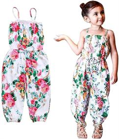 img 4 attached to 👧 Adorable Toddler Little One-Piece Jumpsuit Overalls for Girls' Clothing – A Perfect Blend of Style and Comfort!