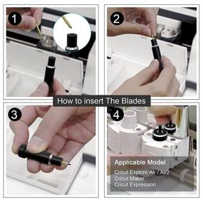 img 1 attached to 🔪 Premium Fine Point Blades for Cricut Explore Air 2/3 & Maker/Maker 3 - Cut Lightweight to Medium Weight Materials Effortlessly (10 Blades Included)