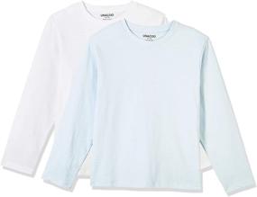 img 1 attached to 👚 UNACOO 2 Pack Cotton Sleeves T Shirts: Premium Girls' Clothing in Tops, Tees & Blouses