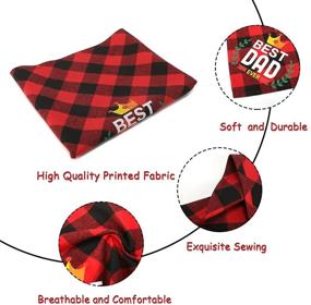 img 1 attached to 🐾 Best Dad Ever: 2 Pack Happy Father's Day Dog Bandana Triangle Bibs Scarf - Perfect Gift for Dog Lover Dad, Party Classic Red Plaid Bandana for Small Medium Large Dogs