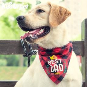 img 3 attached to 🐾 Best Dad Ever: 2 Pack Happy Father's Day Dog Bandana Triangle Bibs Scarf - Perfect Gift for Dog Lover Dad, Party Classic Red Plaid Bandana for Small Medium Large Dogs