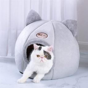 img 3 attached to 🏠 Wenini Cat House Bed - Winter Warm Nest, Soft Foldable Sleeping Mat Pad - Cozy Kitten Cave, Cute Pet Tent Beds for Cats, Small Dogs & Puppies