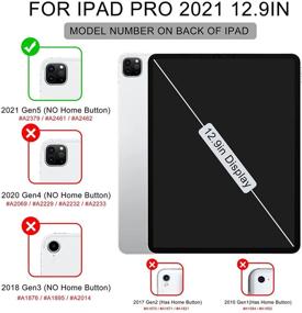 img 3 attached to 📱 Soke New iPad Pro 12.9 Case 2021 with Pencil Holder - Full Body Protection, Auto Wake/Sleep - Aqua