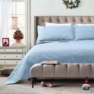 🛏️ taococo king spa blue quilt set - lightweight bedspread, king bed coverlet, all season comforter bedding cover - includes 1 quilt, 2 shams logo