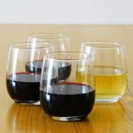 🍷 set of 4 versatile 12 ounce stemless glass tumblers for wine, whiskey, juice - ideal glassware for drinking and entertaining логотип