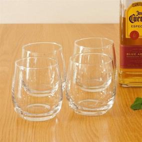 img 3 attached to 🍷 Set of 4 Versatile 12 Ounce Stemless Glass Tumblers for Wine, Whiskey, Juice - Ideal Glassware for Drinking and Entertaining