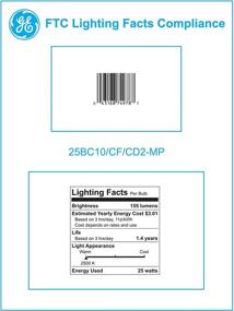 img 1 attached to 💡 GE Crystal Clear Blunt Tip Decorative Light Bulbs (25 Watt), 155 Lumen, Candelabra Base, 10-Pack Chandelier Bulbs - Enhanced SEO