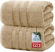 🛀 dan river 100% cotton bath sheets set of 2, soft & oversized bath towels, quick dry & absorbent spa hotel bath sheets, tan bath sheet towel set 35x70 in, 550 gsm logo