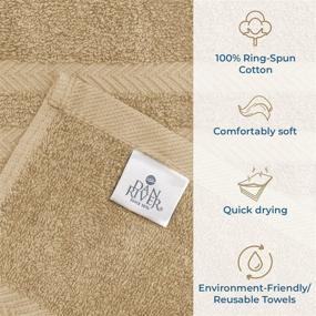 img 2 attached to 🛀 DAN RIVER 100% Cotton Bath Sheets Set of 2, Soft & Oversized Bath Towels, Quick Dry & Absorbent Spa Hotel Bath Sheets, Tan Bath Sheet Towel Set 35x70 in, 550 GSM