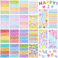 🎨 elegant style 20 sheet colorful number letter stickers: self adhesive diy stickers for crafts, scrapbook, cards logo