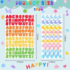 img 3 attached to 🎨 Elegant Style 20 Sheet Colorful Number Letter Stickers: Self Adhesive DIY Stickers for Crafts, Scrapbook, Cards