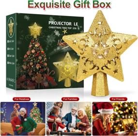 img 1 attached to 🌟 Lighted Star Christmas Tree Topper with LED Rotating Snowflake Lights - Perfect for Large and Small Trees – Gold Christmas Tree Decorations