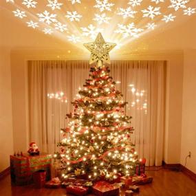 img 3 attached to 🌟 Lighted Star Christmas Tree Topper with LED Rotating Snowflake Lights - Perfect for Large and Small Trees – Gold Christmas Tree Decorations