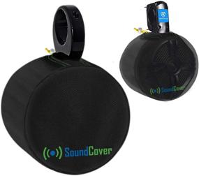 img 4 attached to 🔊 Pair of Black Heavy Duty Marine Speaker Covers for Round 4" and 5" Boat ATV Wakeboard Tower Pod Speakers - Compatible with Boss, Rockville, Kicker, Pyle & NOAM NUTV5 Speakers - Dimensions: H 7.9" x W 7.9" x D 8.3