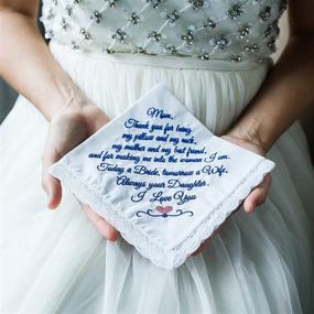 img 3 attached to 🎁 Thoughtful Parent of the Bride Gifts: Wedding Handkerchief Set with Gift Box and Card