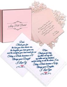 img 4 attached to 🎁 Thoughtful Parent of the Bride Gifts: Wedding Handkerchief Set with Gift Box and Card