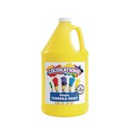 🟨 vibrant and non-toxic yellow art paint: colorations tempera paint, gallon size - ideal for kids, crafts, and hobbies (item # gstye) logo