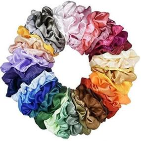 img 3 attached to 🎀 Mcupper 40 Pcs Hair Silk Scrunchies Satin Elastic Hair Bands: Assorted Colors Scrunchies for Women and Girls, Hair Accessories