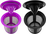 ☕️ reusable keurig k-cup 2.0/1.0 cups - pack of 2 (purple & black): refillable filter pods for coffee makers logo