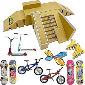 img 4 attached to 🛹 Ramp Set for Finger Skateboards: Toy for Remote Control, Play Vehicles, Finger Boards, and Finger Bikes