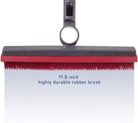 img 2 attached to 🧹 FAYINA Premium Rubber Floor Brush with Squeegee & Stainless Steel Handle - Ideal for Carpets and All Surfaces - Pet Hair Fur Remover Broom - Extendable up to 56 Inches