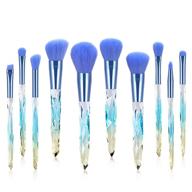 kingtree 10pcs crystal handle makeup brush set - premium synthetic cosmetic brushes for powder, foundation, blush, concealer, blending, eye shadow, eyeliner - makeup tools for flawless make up logo